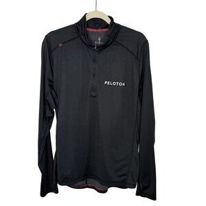 Rhone Peloton Mens Black 1/4 Zip Pullover Jacket With Rear Pocket, L